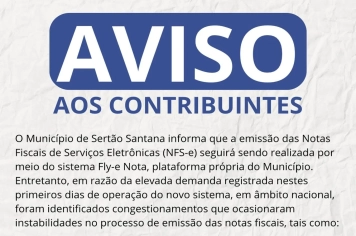 Aviso aos Contribuintes