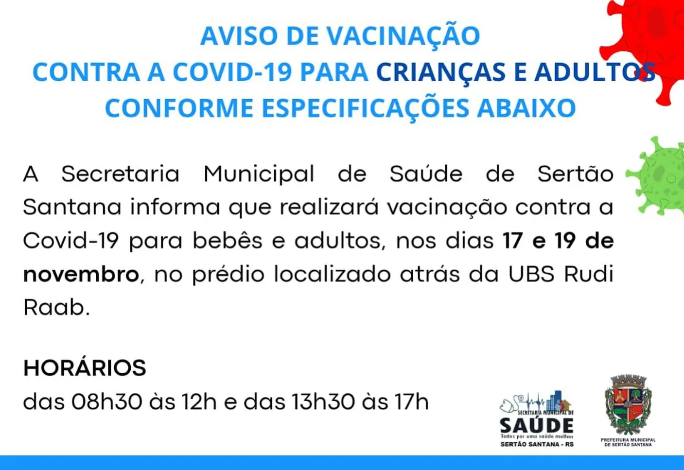 Vacinação contra a Covid-19 para todas as idades em Sertão Santana