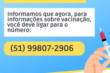 Novo número para informações sobre vacinação