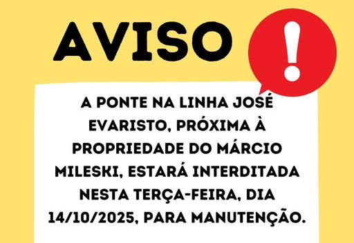 Ponte na Linha José Evaristo será interditada para manutenção nesta terça-feira